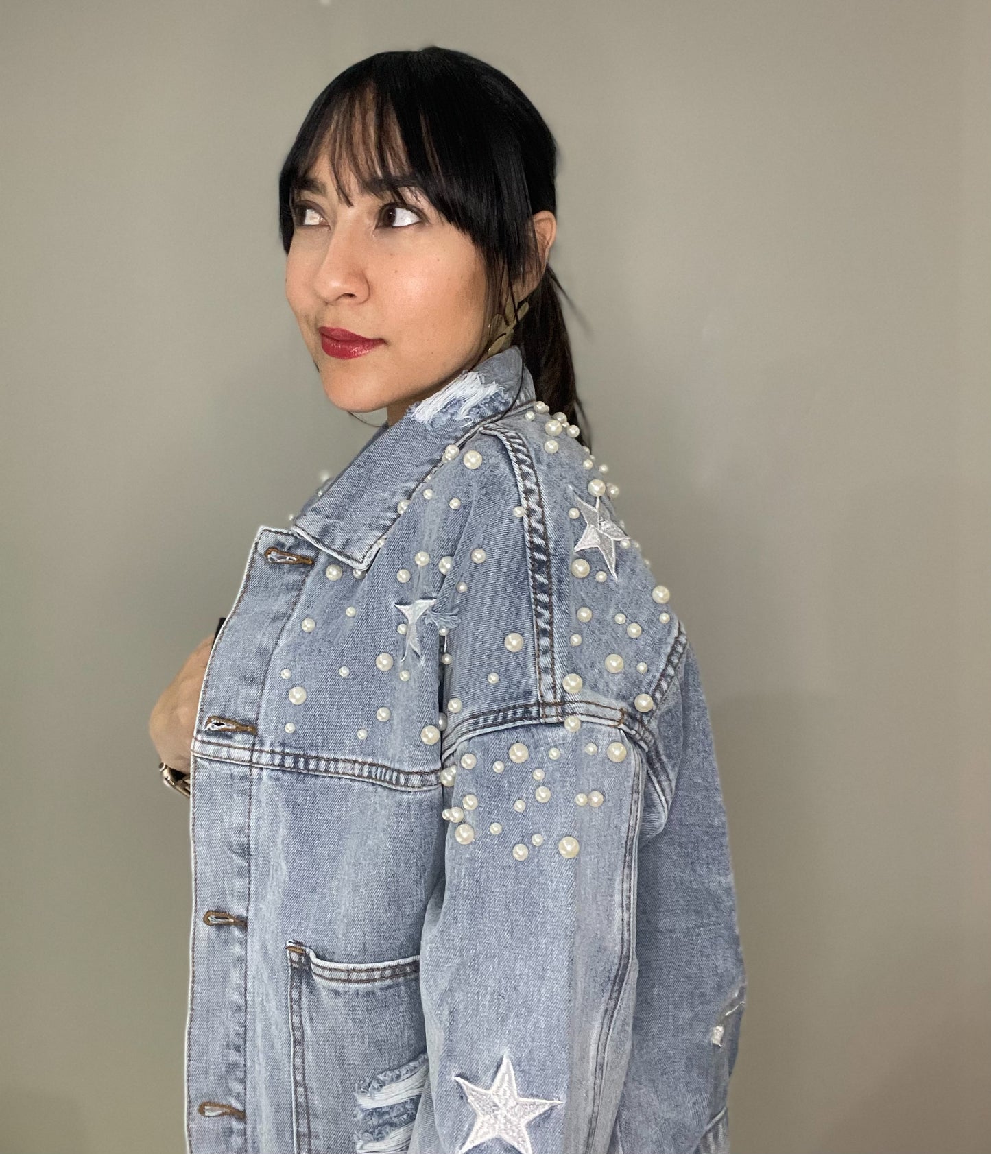 Pearls Denim Jacket