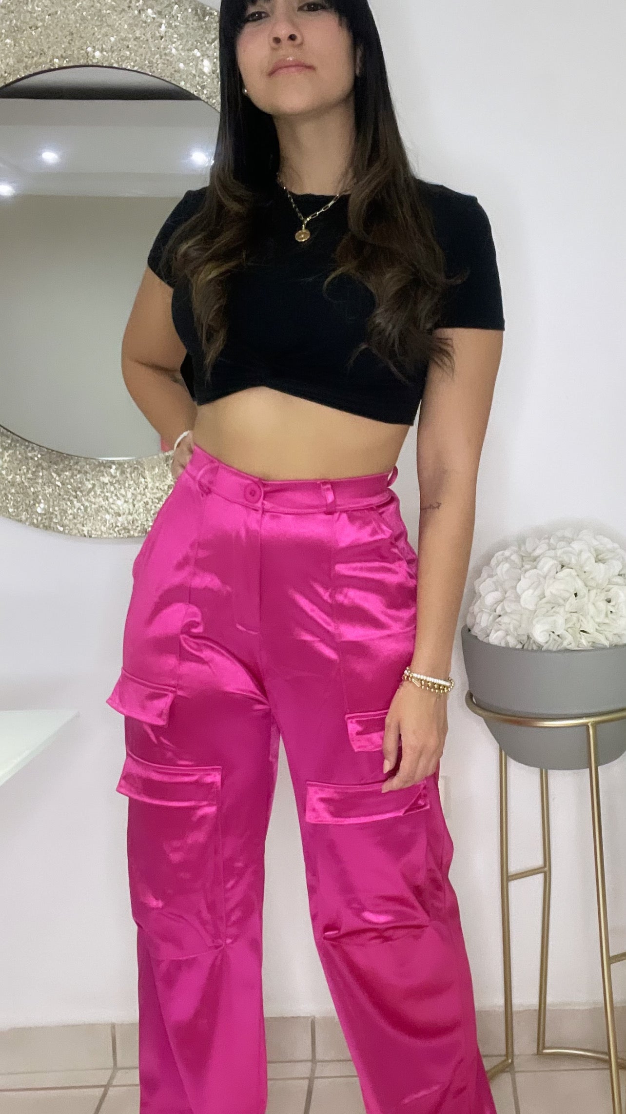 Magenta Cargo Pants