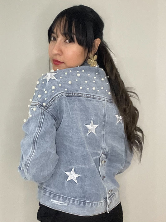 Pearls Denim Jacket